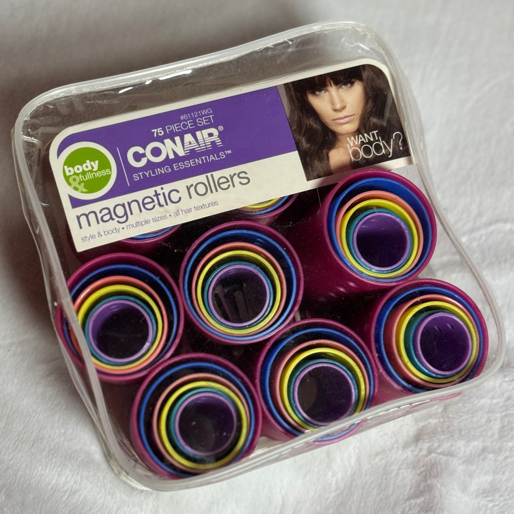 Conair 75 Magnetic Rollers Assort. Sizes Multicolor with Clips 2010 Style & Body